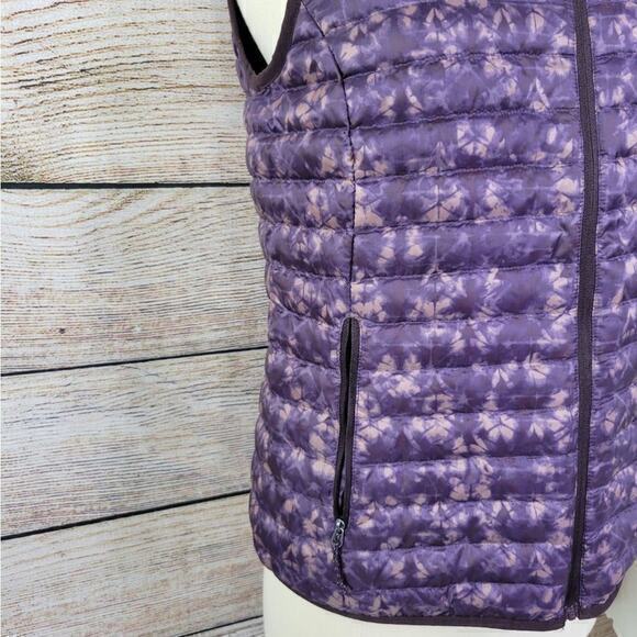 Eddie Bauer Microlight Down Vest Purple Zip Up Sleeveless Size Small - Picture 6 of 7